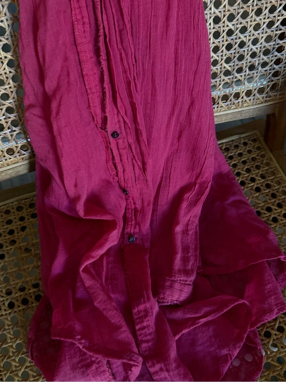 Free people coral button down shirt